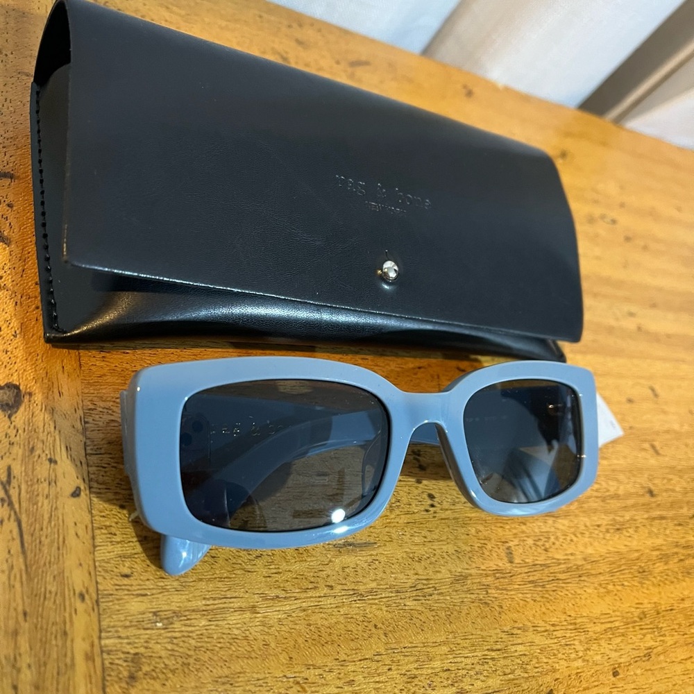 rag & bone Powder Blue Rectangular Sunglasses - Picture 6 of 11